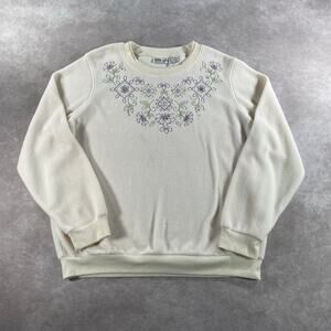 Vintage Women’s Madison Taylor Flower Fleece Sweater Large
